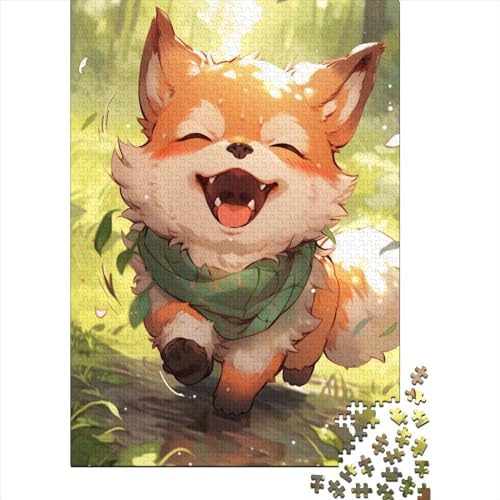 Tierfuchs-Holzpuzzle für Erwachsene, Puzzle-Spielzeug, 1000-teiliges Puzzle für Erwachsene, Teenager, nachhaltiges Puzzle für Erwachsene (Größe: 75 x 50 cm)