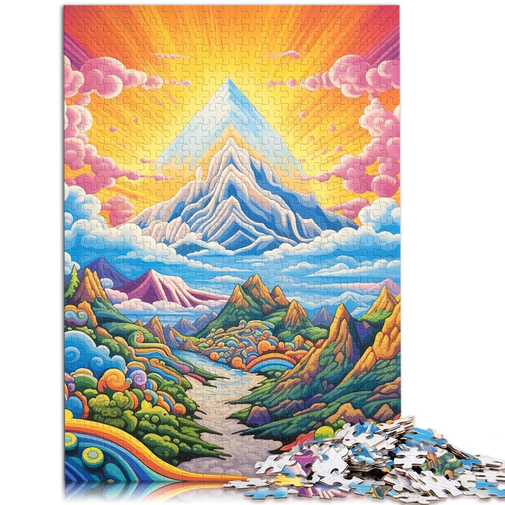 Puzzles zum Verschenken, farbenfrohe Fantasieberge, Puzzles für Erwachsene mit 1000 Teilen, Holzpuzzles, Künstlersammlung, bildende Kunst, 1000 Teile (50 x 75 cm)