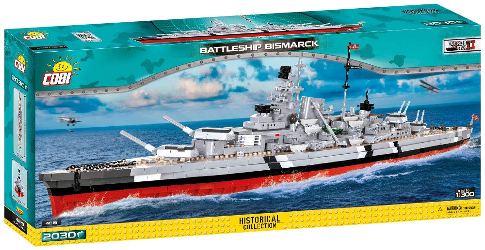 COBI 4819 Bismarck Battleship toys, Grau, Schwarz, Rot, Large