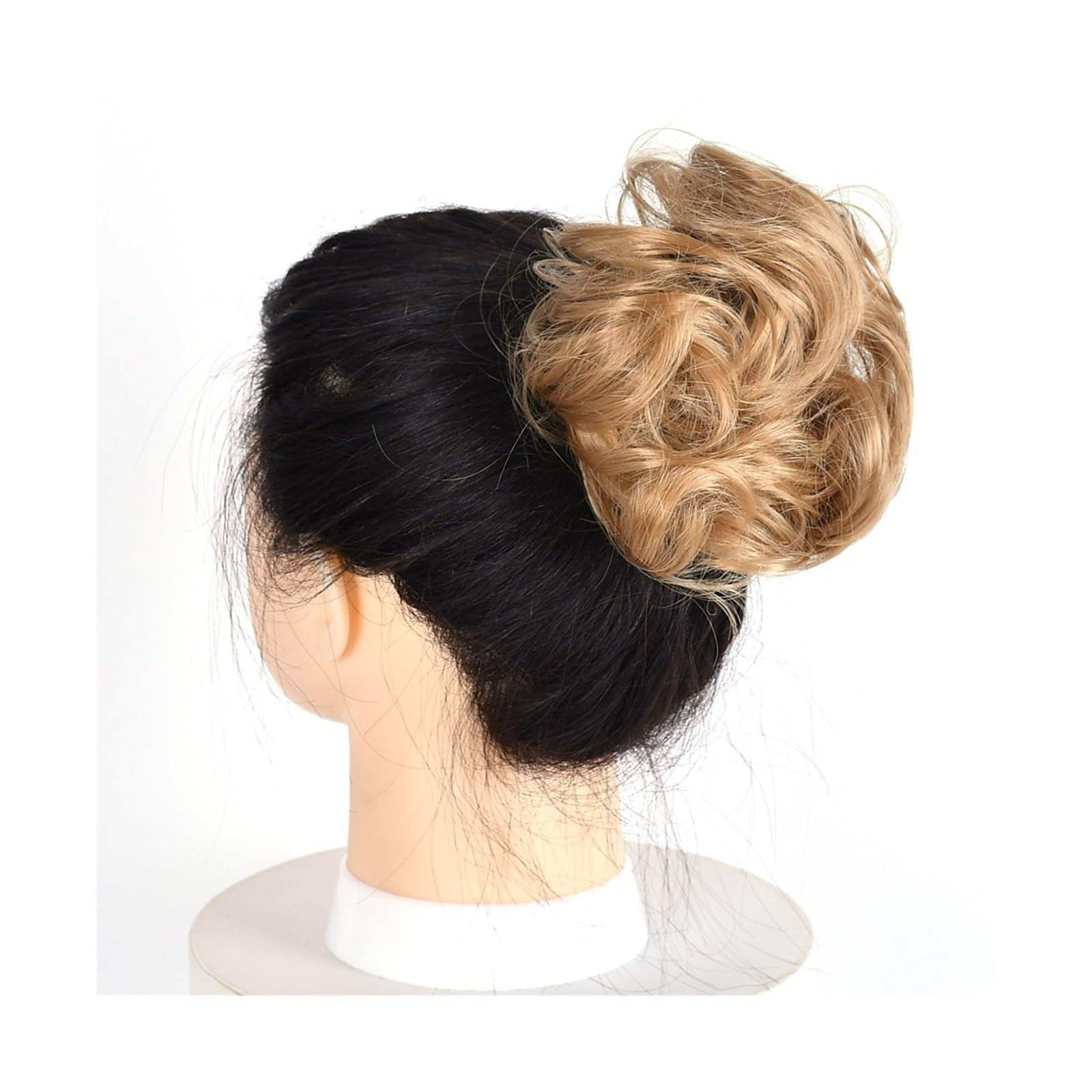 Haarteil Haargummi Lockiger, unordentlicher Haarknoten, Chignon, Donut, Haarpolster, elastisches Haar, synthetisches Haarteil for Frauen Haarverlängerung(19)