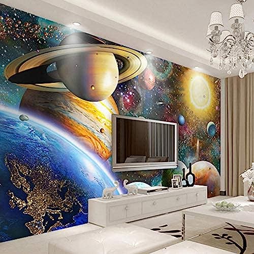 Großes Wandbild 3D Universum Weltraumtapete Kinderzimmer Galerie Tapete Wandbild TV Wandbild Tapete Wanddekoration fototapete 3d Vlies wandbild Schlafzimmer-350cm×256cm