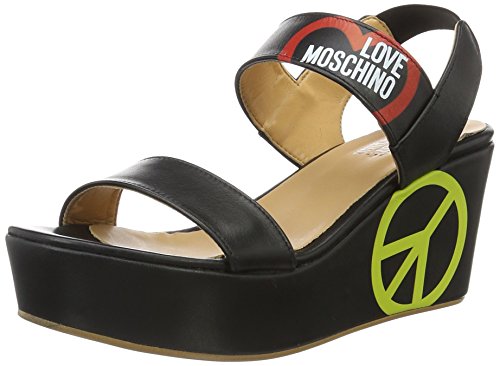 Love Moschino Damen Sandalen, Schwarz (Black 000), 39 EU