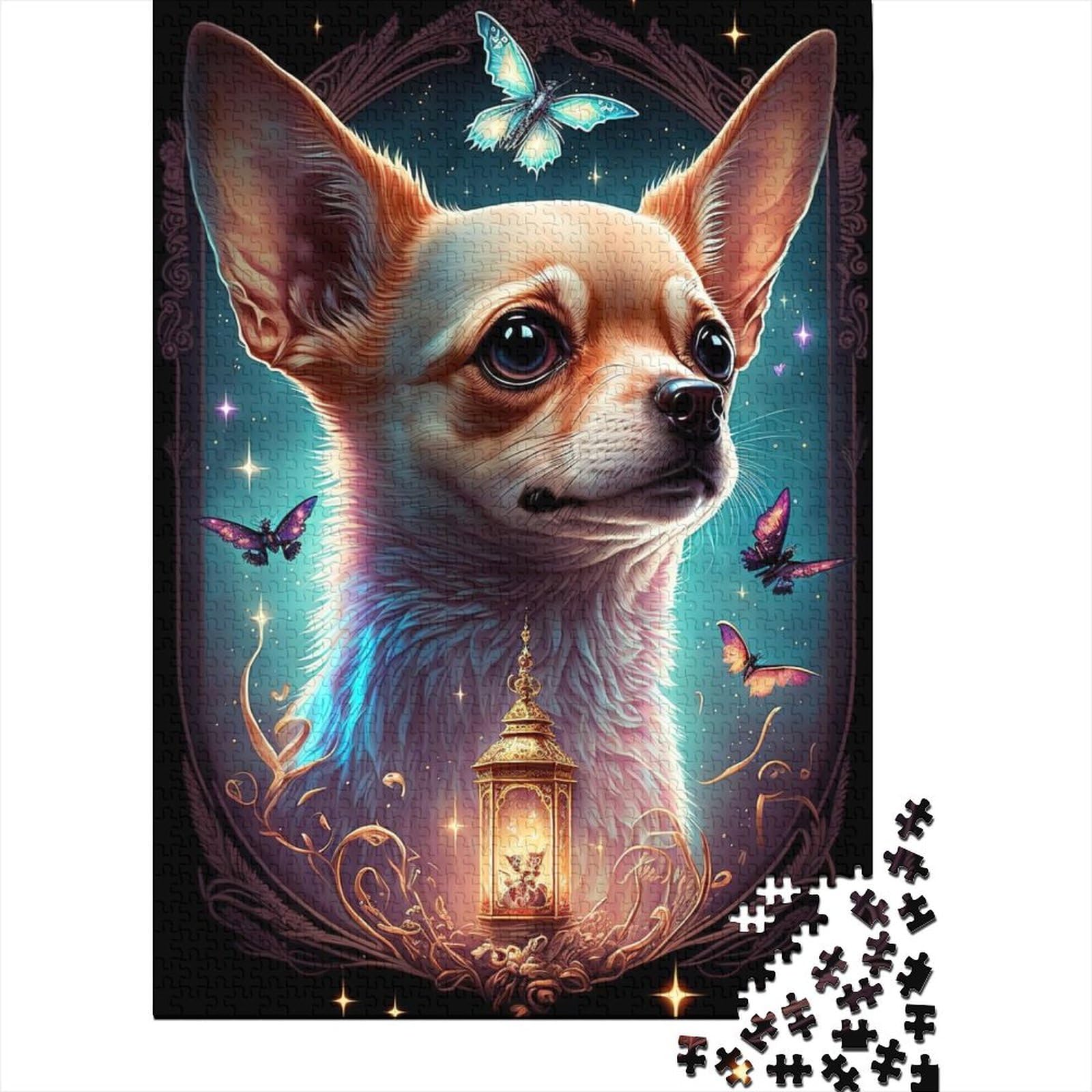 1000-teiliges Puzzle für Erwachsene und Teenager, Chihuahua-Hund, Holzpuzzle, Puzzle für Erwachsene und Teenager, Lernspielzeug, 75 x 50 cm