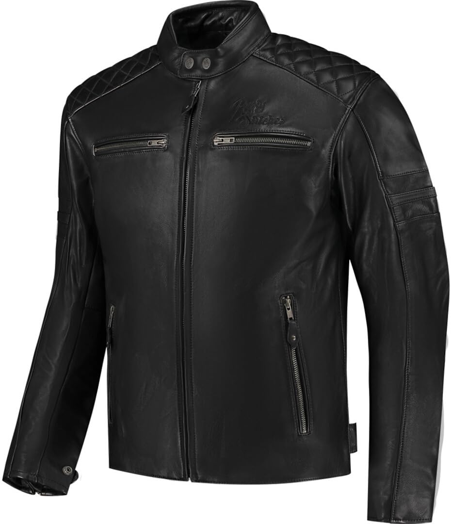 Rusty Stitches Jari V2 Motorrad Lederjacke, schwarz, XL