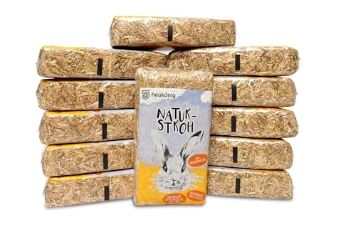 heukoenig.de 100% Stroh 12kg in handlichen 1kg Beuteln (12kg) - natürlich Beste Qualtiät