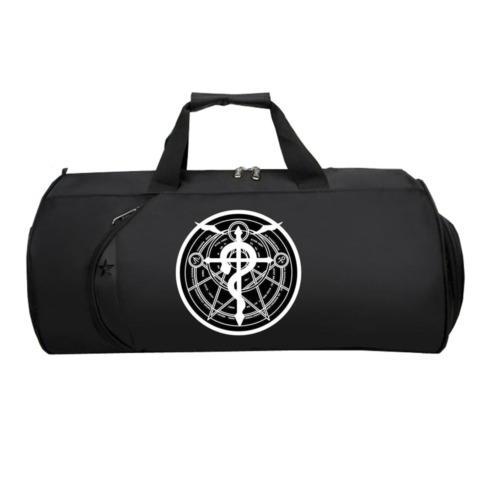 Fullmet-al Alchemi-st Reisetasche HandgepäCk, Groß Wasserdicht Sporttasche, HandgepäCk füR Weekender Herren Damen Flugzeug(Black 16)