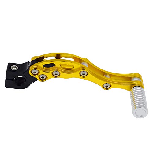 Skdvy Dirt Bike Klappbarer Schalthebel, Motorrad CNC Aluminium einstellbar Klappzahnradschieber Schaltpedalhebel Fit für 50/110/125/150 / 250cc ATV Dirt Bike Bike Bikes(Gold)