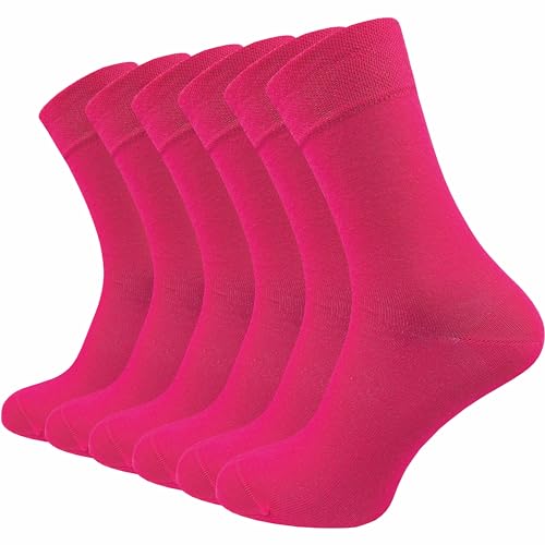 GAWILO Premium-Socken für Herren (6 Paar) | Ohne drückende Naht |extra weich | gekämmte Baumwolle | Business & Freizeit (43-46, fuchsia)