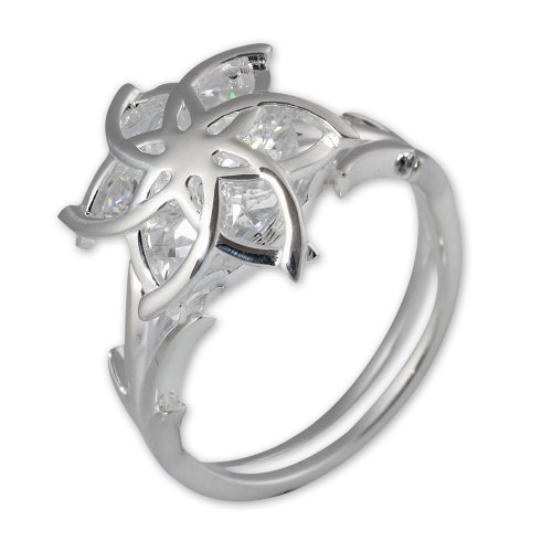 Herr der Ringe Schmuck by Schumann Design Galadriels Nenya Ring 925 Sterling Silber Rg 54