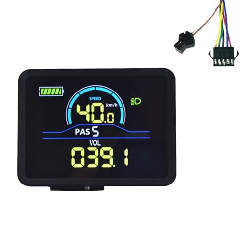 Lmzzdld P5C LCD-Anzeige für Elektrofahrräder, 24 V-60 V, Intelligentes E-Bike-Display, IP67, UART, LCD-Anzeige, SM 5+2PIN