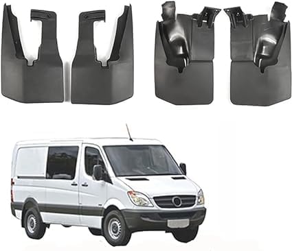 TMZWJ 4 Stück Auto Schmutzfänger Vorne Und Hinten Spritzschutz Autozubehör für Mercedes Sprinter W906 2006-2017 Kotflügelschoner Schlamm Klappen Schmutzfänger Styling ZubehöR