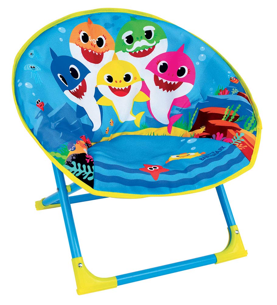 Fun House Kinder, Baby Shark 713377 Klappbarer Mondsitz, H.47 x L.54 x T.42 cm, Stahl, Polyester