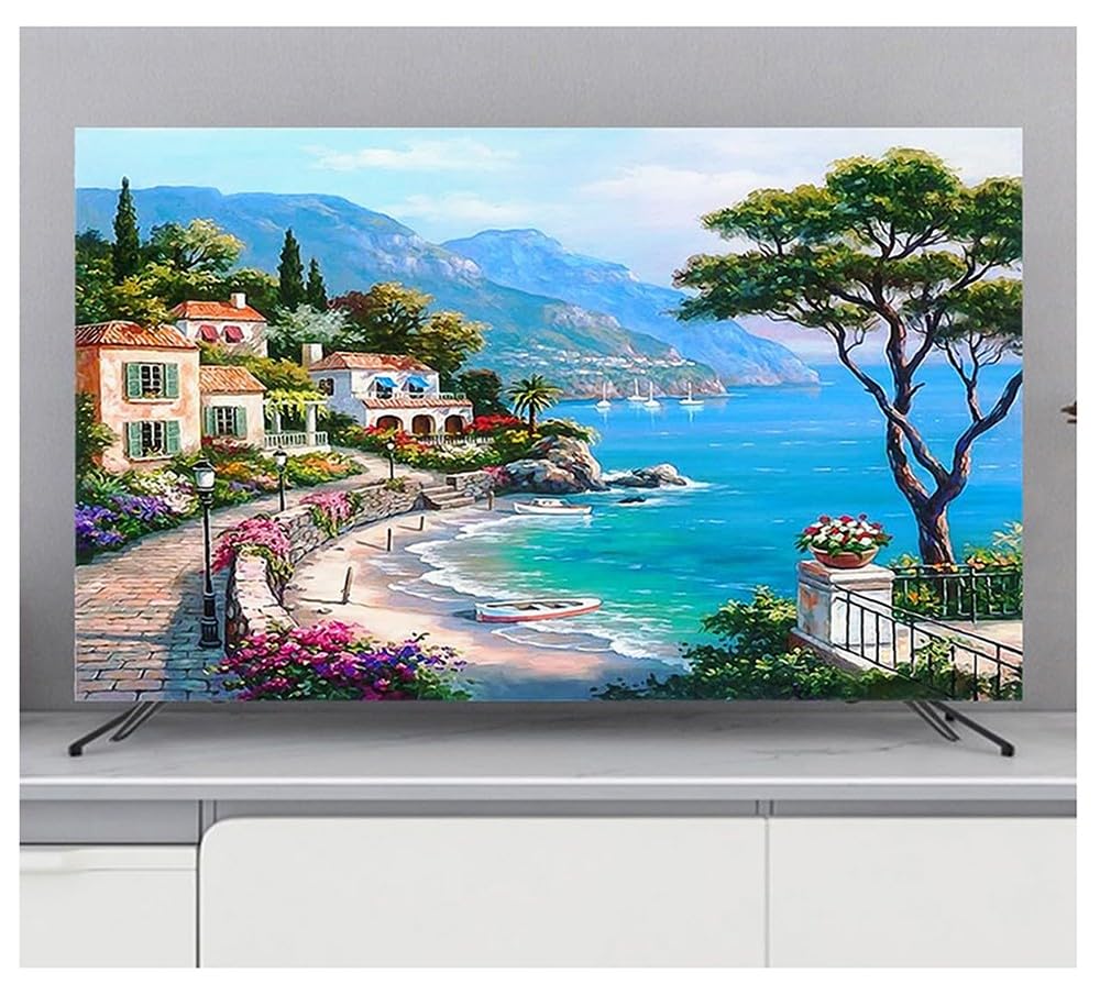 TV Schutzhülle für Den Innenbereich 32-65 Zoll Hülle Bezug Staubschutz TV/PC Abdeckung Bildschirmschutz für LCD LED Plasma Fernsehbildschirme Monitor, Desktop-computer A,65in