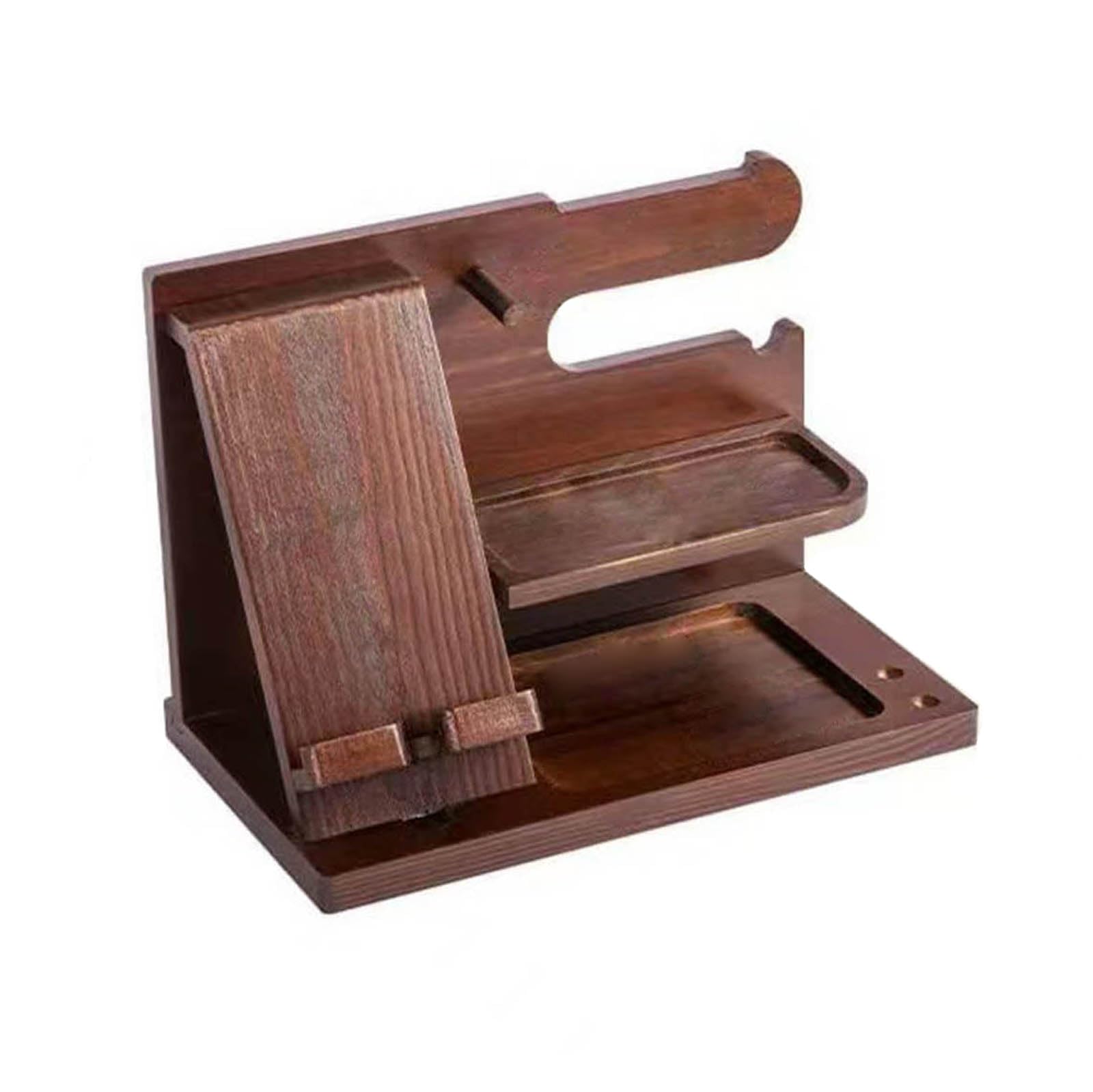 LIbgiubhy Holz-Uhrenständer für Herren, Geschenk, Handy-Dockingstation, Schlüsselhalter, Herren, Ehemann, Nachttisch, Gadgets, Aufbewahrungsregal