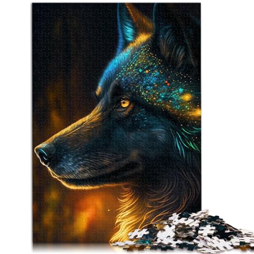 Puzzlespiel „Wolf“ 1000 Teile für Erwachsene aus Holz, lustige Aktivitäten zu Hause, Geburtstagsgeschenk, Reisegeschenk, 1000 Teile (50 x 75 cm)