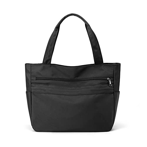 ohodhmnu Damen-Tragetasche, Damen-Umhängetasche, lässig, große Kapazität, Reisetasche, Damentaschen, Nylontasche, Schwarz , Small