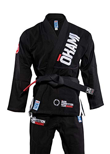 OKAMI Ultralight BJJ Gi Competition Team schwarz - BJJ, Ju-Jutsu, Jiujitsu Kimono (A1) Erwachsene und Jugendliche