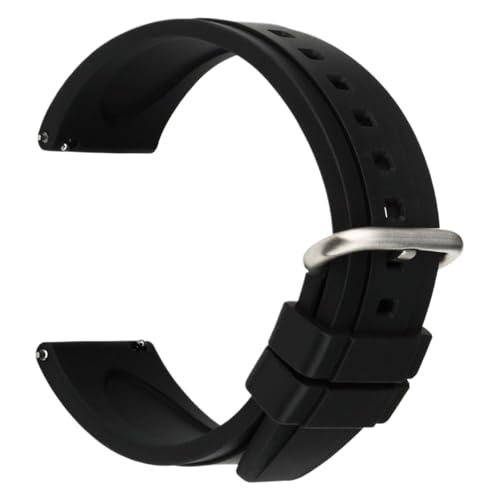 THBGTCNQ Weiches Gummi-Uhrenarmband, Sportuhrenarmband, Schnellverschluss, 20 mm, 22 mm, Gummi-Uhrenarmband, Gürtelschlaufe for Quarzuhr, Smartwatch(Black S,20mm)