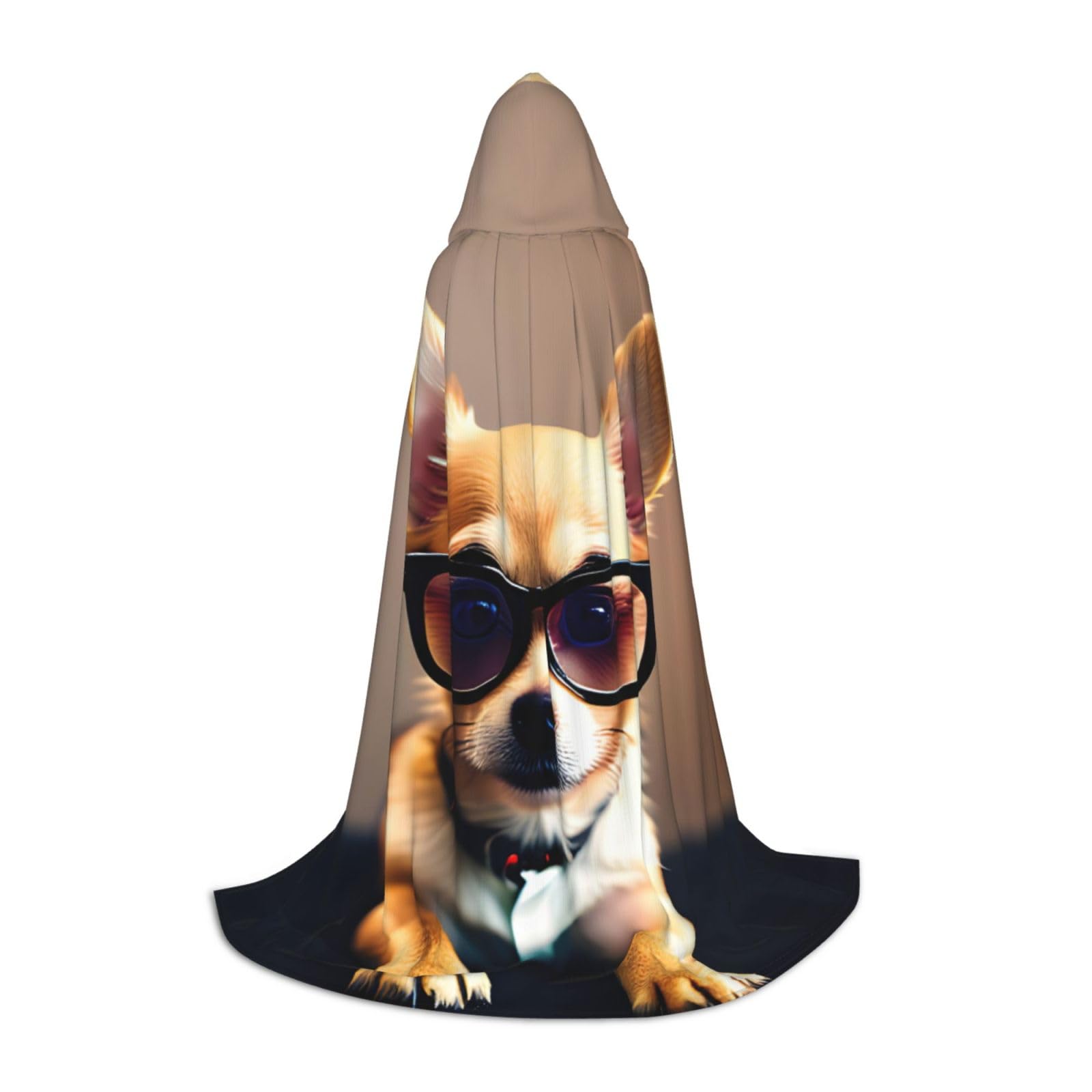 WURTON Chihuahua-Hunde-Brille, Unisex, Kapuzenumhang, Cosplay, Kapuzenumhang für Erwachsene, Gothic-Umhang, Hexenumhang