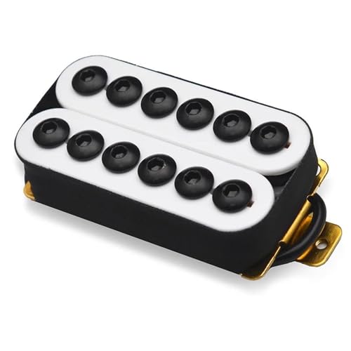 Humbucker-Tonabnehmer Für E-Gitarre, Verstellbare Metall-Doppelspulen-Gitarre, Punk Mit 4-Leiter-Kabel-/Spulenaufteilung e gitarren tonabnehmer (Color : White Bridge)