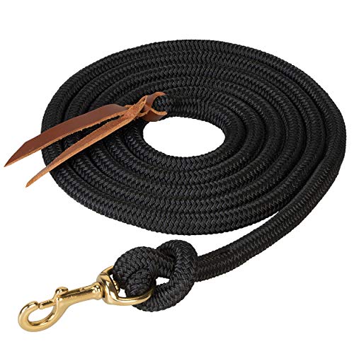 Weaver Leather Rough Out geöltes Brustkragen, Unisex-Erwachsene, Poly Cowboy Lead with Snap, 5/8" x 10', schwarz, 5/8" x 10'