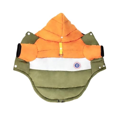 Winterjacke für Hunde, Baumwolle, warme Haustierkleidung, Welpenmantel, passend für kleine, mittelgroße Hunde, Katzen, Chihuahua, Bulldogge, Malteser-Kleidung (Orange, S)