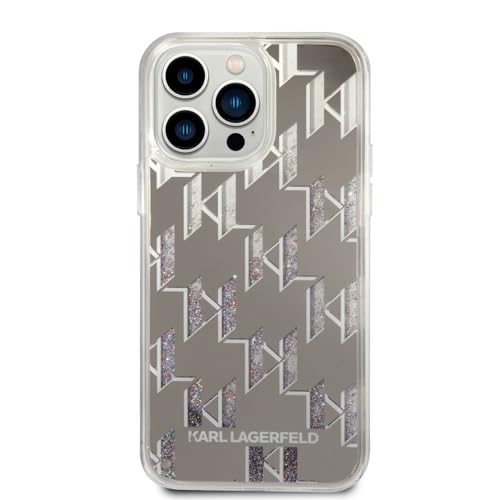 Karl Lagerfeld KLHCP14XLMNMS Hülle für iPhone 14 Pro Max 6,7" hardcase Silber/Silver Liquid Glitter Monogram