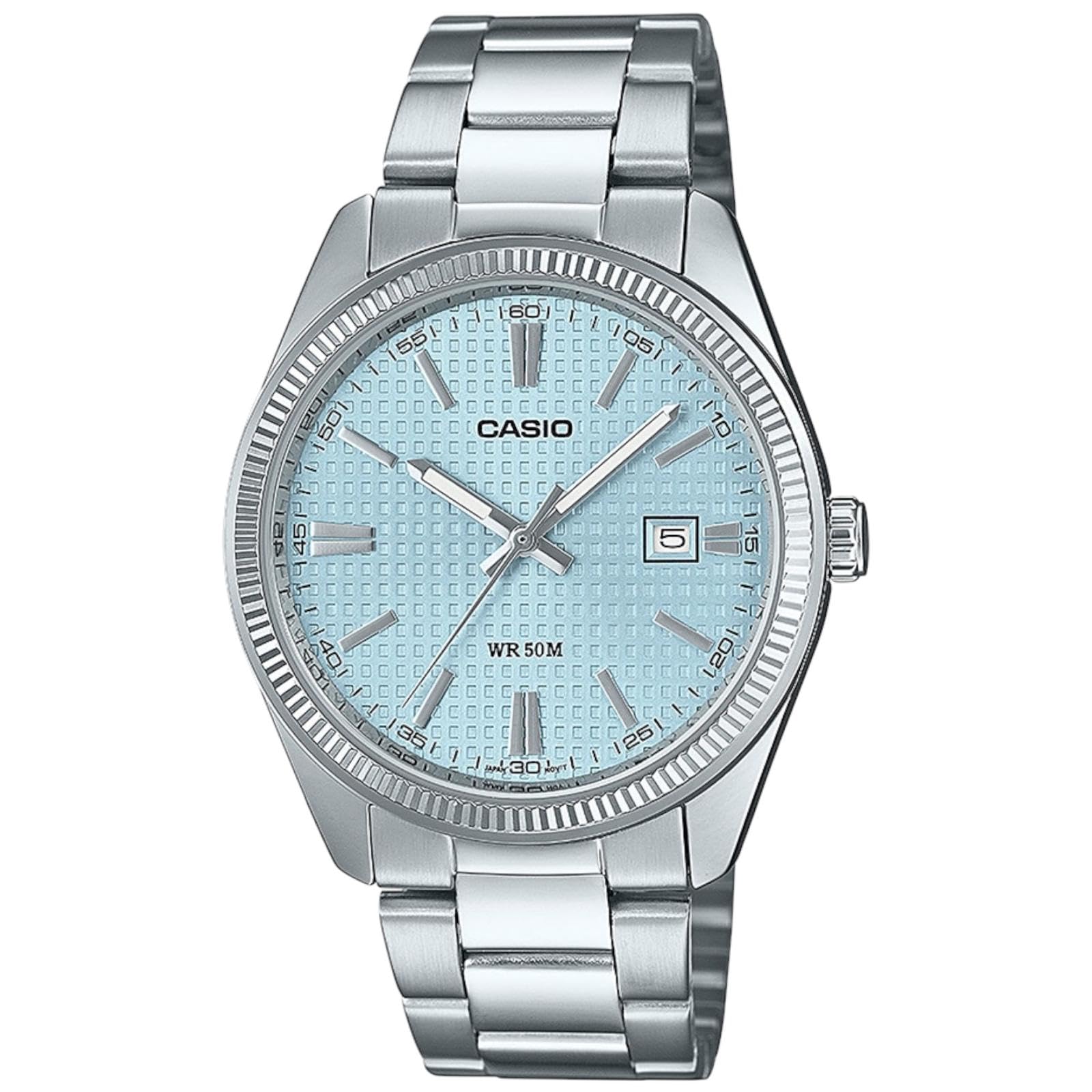 Casio Armbanduhr in Unisexgröße Timeless Hellblau MTP-1302PE-2AVEF