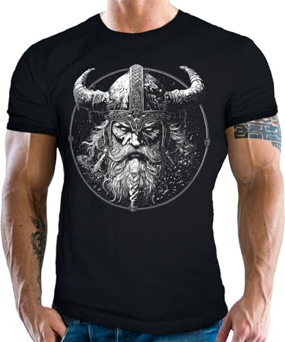 HerrenT-Shirt für Wikinger Nordmann Keltic Fans: Viking King schwarz