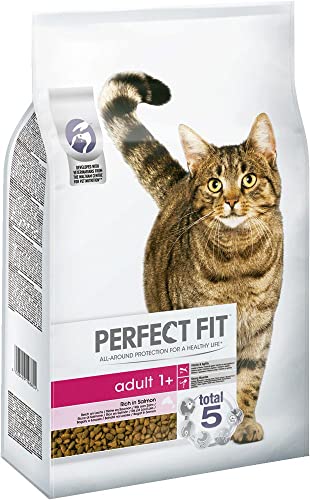 Perfect Fit Adult 1+ – Trockenfutter für erwachsene Katzen ab 1 Jahr – Lachs – Unterstützt die Vitalität – 7 kg