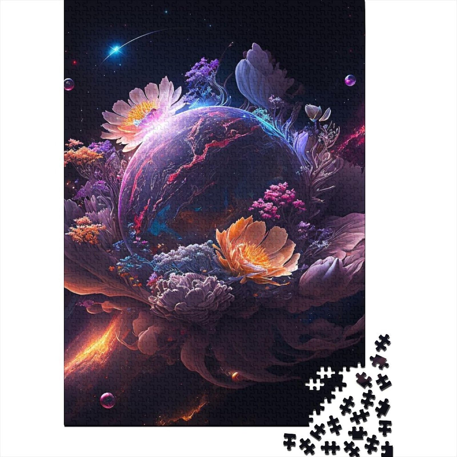 HolzpuzzleCosmic Flower für Erwachsene und Jugendliche von Art Jigsaw Puzzles for Adults, 500 Teile, Puzzles für Erwachsene, Geschenke (Größe 52x38cm)