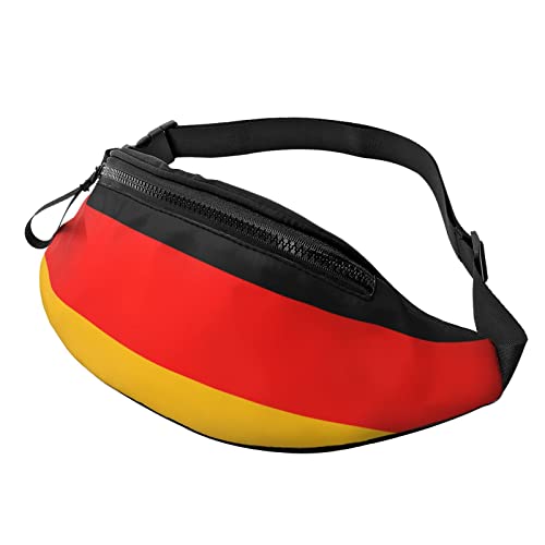 Gürteltasche mit Deutschland-Flagge für Damen und Herren, Hüfttasche, für Reisen, Yoga, Fitnessstudio, für Outdoor, Workout, Sport, Reisen, Laufen, Schwarz , Einheitsgröße