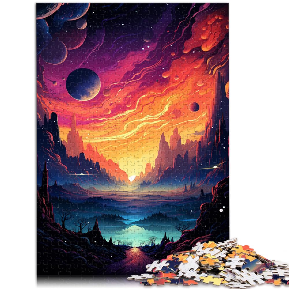 Puzzle, buntes, psychedelisches, verträumtes Galaxie-Puzzle, 1000 Teile, Puzzle für Erwachsene, Holzpuzzle, interessantes Puzzle zur Stressreduzierung, 1000 Teile (50 x 75 cm)