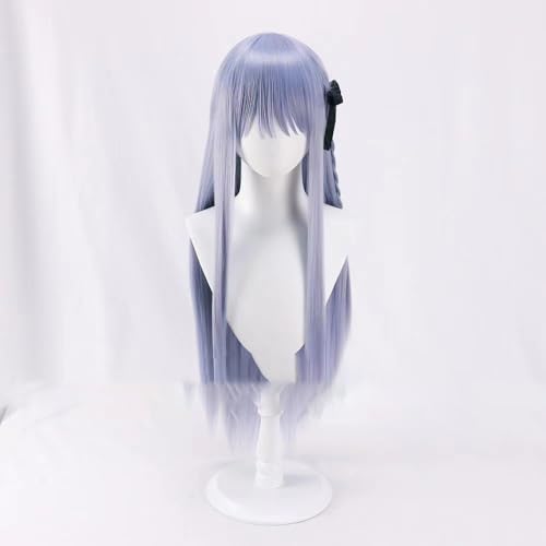 WCCNKK Anime Cosplay Danganronpa Kirigiri Kyoko Cosplay-Perücke, Grau-Lila 80 Cm Langes Haar, Kostümparty, Anime-Show, Cosplay-Event, Geschenk Für Anime-Fans