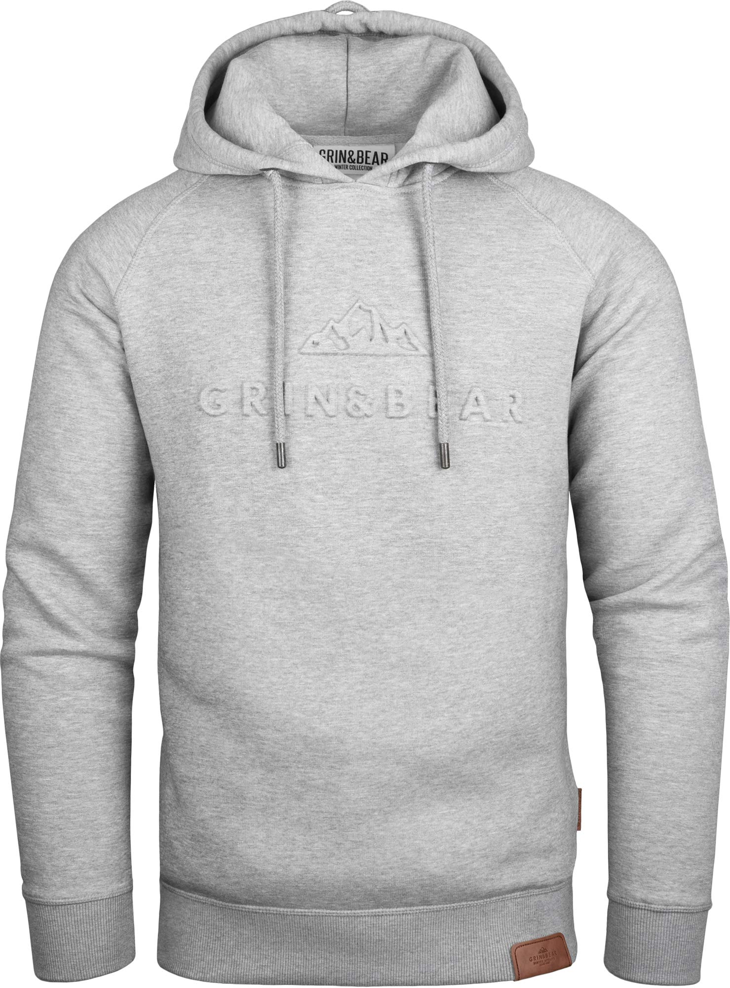 Grin&Bear Hoodie mit gestempeltem Design Logo grau meliert XXL GEC540