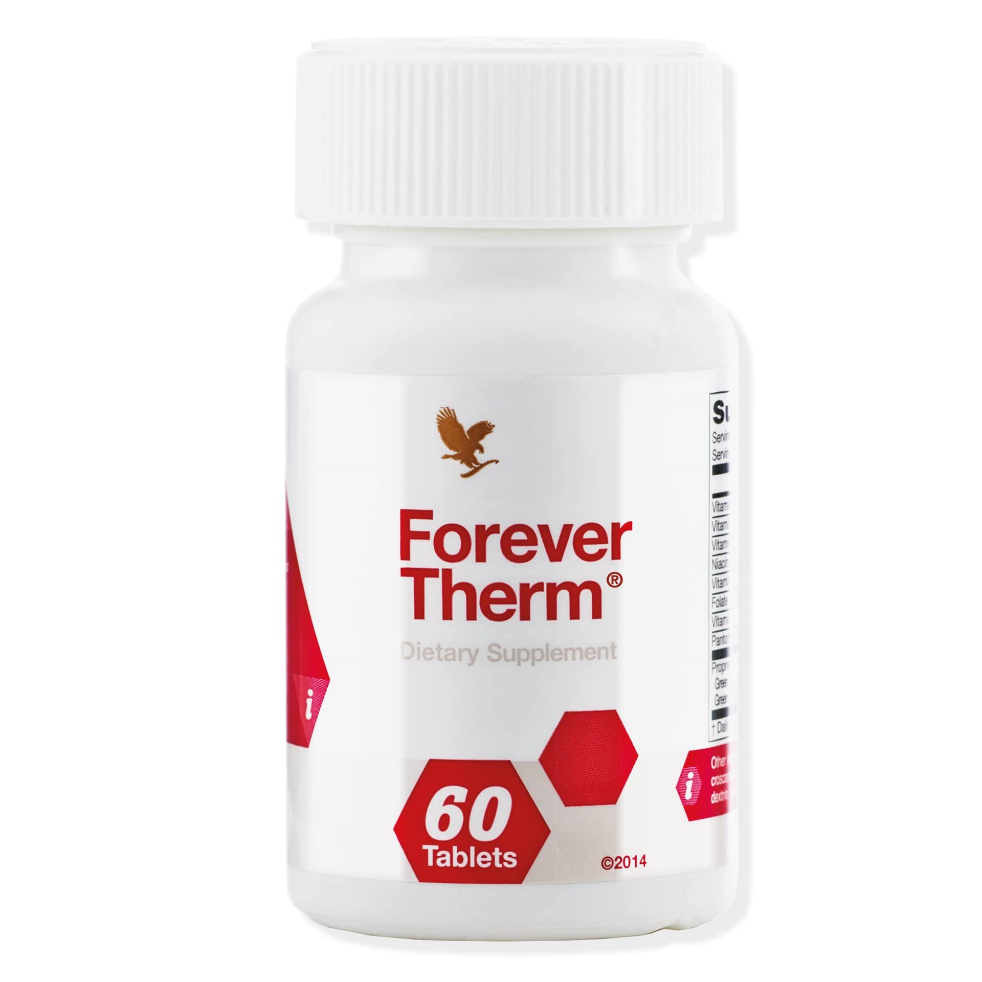 Forever Therm, Nahrungsergänzungsmittel, Vitaminkomplex, Grüner-Tee-Extrakt, Koffein, Energiestoffwechsel anregen, Vitalität, glutenfrei (60 Presslinge)