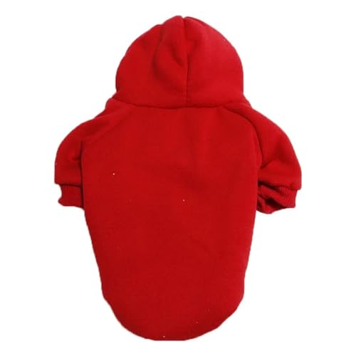 Hunde-Kapuzenpullover, passend für kleine und größere Hunde, weich, warm, Haustierkleidung, Chihuahua, Bulldogge, Kostüm, Mantel, klassisches Haustier-Outfit-Zubehör (3-Rot, S)