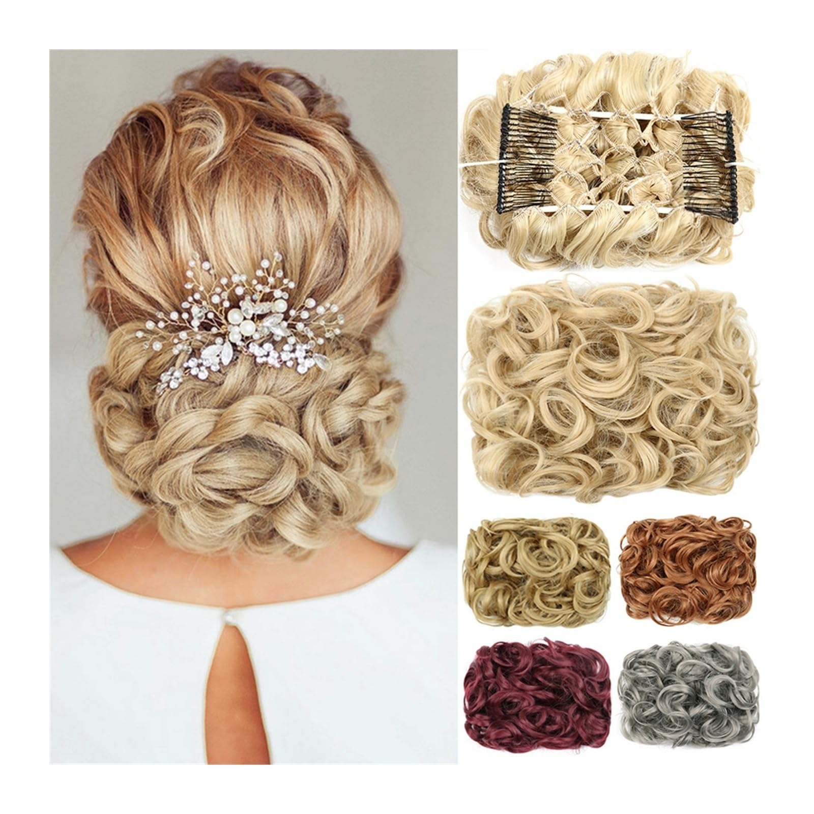 Haarteil Haargummi Unordentlicher Dutt, Scrunchie-Chignon-Haarteil, synthetische Haarteile, lockige Chignon-Dutt-Verlängerungskämme in unordentlichem Dutt-Haarteil for Frauen Haarknoten (Color : 22)