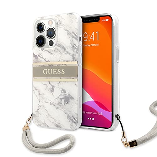 Guess GUHCP13XKMABGR hülle für iPhone13 Pro Max 6,7" grau Marble Strap Collection