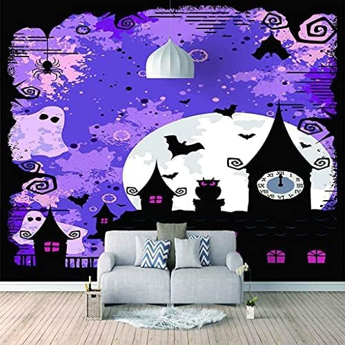 Lila Halloween-Schloss 3D Tapeten Wanddekoration Fototapete Sofas Wohnzimmer Wandbild Schlafzimmer-300cm×210cm