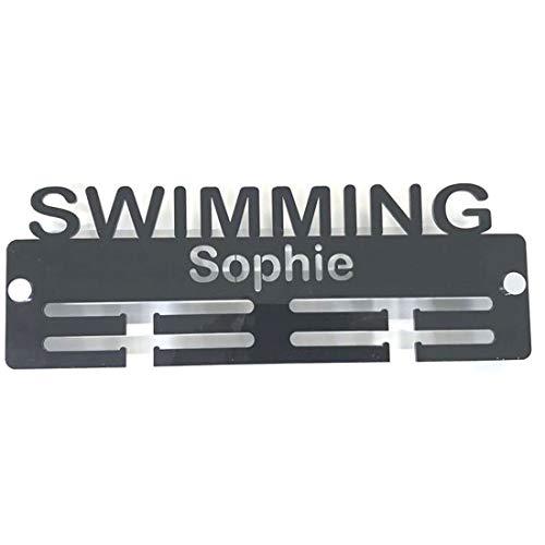 Super Cool Creation Personalisierter Medaillenhalter "Swimmimg"