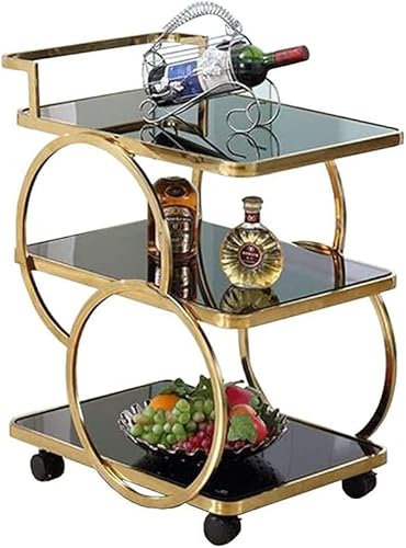 YTGDBDG Bar-Servierwagen, Weinwagen für die Küche zu Hause, Hotelküche, Lagerwagen, Speisewagen, Hotel-Lagerwagen, mobiles mehrschichtiges Tee-Dessert-Regal, Bar, Café, speziell