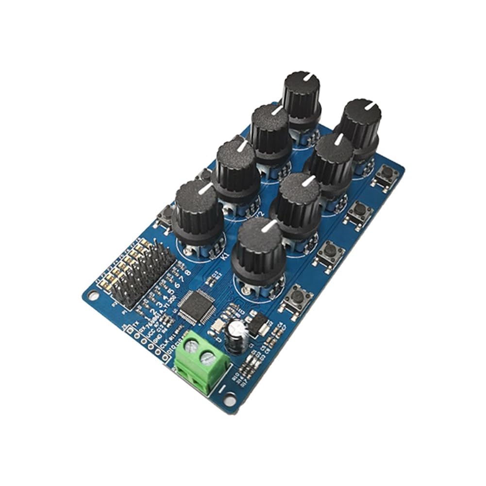 Kiudduy 8CH Drehknopf Servo Treiber 8-Kanal/Weg Controller Board Überstromschutz Servo Tester Servo Controller, Einfach zu Bedienen, Langlebig, Feine Verarbeitung