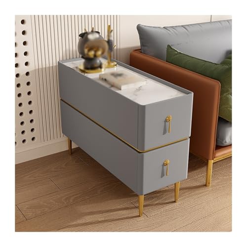 FUHAI-666 Sofa Sideboard Licht Luxus Massivholz Ultra schmale kleine Sandwich Beistelltisch Wohnzimmer Leder Sideboards(B)