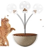 Takluu Interaktiver Katzen-Futterspender, Interaktives Katzen-Futterspender-Spielzeug,Spielzeug mit Trackball, lustige Bälle, Slow Food Feeder | Spring Toys Interaktiver Katzen-Puzzle-Futterspender,