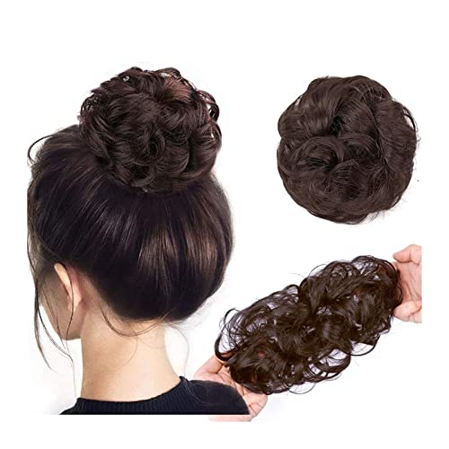 Haarknoten Messy Bun Haarteil Dicke Hochsteckfrisur Elastische Scrunchies Messy Synthetische Wellige Haarverlängerungen Hochsteckfrisur Chignon Pferdeschwanz Haarteile Haarschmuck Damen (Color : 4)