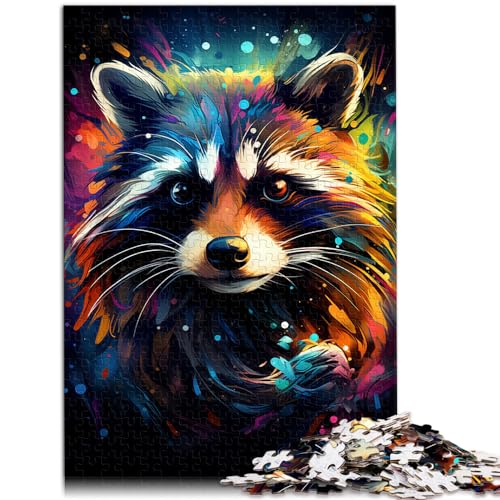 Puzzle, Geschenke, Spielzeug, Bunter Waschbär, 1000-teiliges Puzzle, jedes Teil ist einzigartig – anspruchsvolles, unterhaltsames Spiel für die ganze Familie, 1000 Teile (50 x 75 cm)