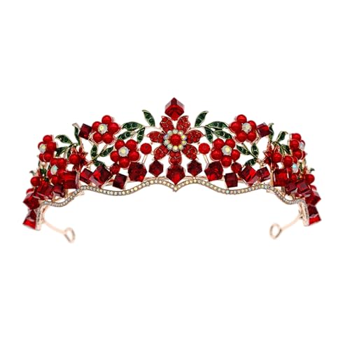 Zarte Tiaras mit floralen Nieten, unverwechselbare Metalllegierung, Blumenkronen, verziert mit funkelnden Strasssteinen für Damen