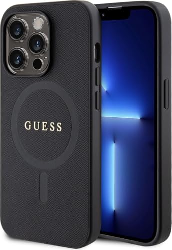 Guess GUHMP15XPSAHMCK Hülle für iPhone 15 Pro Max 6.7" Schwarz hardcase Saffiano