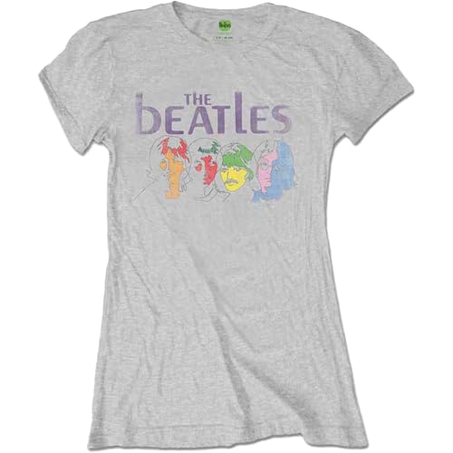 The Beatles Damen White Album (Back Print) T-Shirt, Grau (Grey Grey), 38 (Herstellergröße: Large)